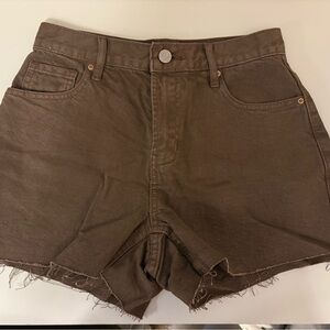 Brown Denim Women's Shorts